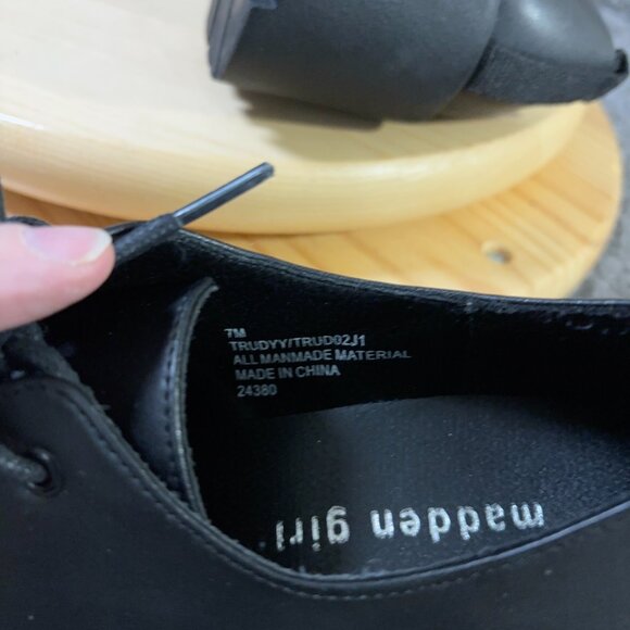 Madden Girl Oxford Shoe Trudy Womens Size 7 Black Platform Chunky Heel Goth Punk - Picture 7 of 8